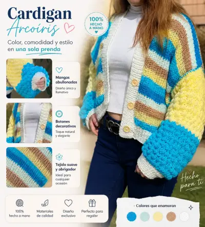 Cardigan de rayas coloridas - miniatura 3