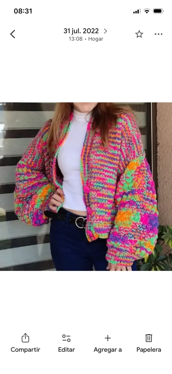 Sweater tejido a mano multicolor - 1
