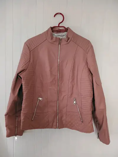 Chaqueta de invierno rosa ecocuero - miniatura 2