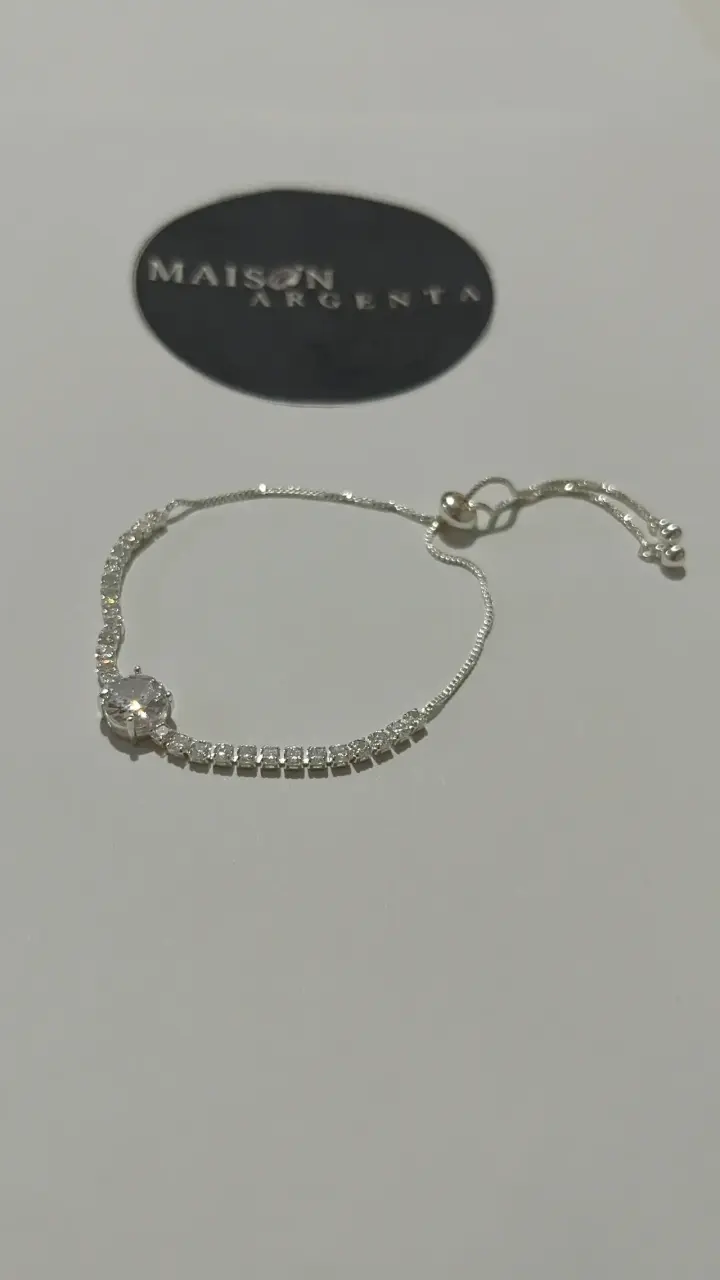 Pulsera de plata con cristales - 1