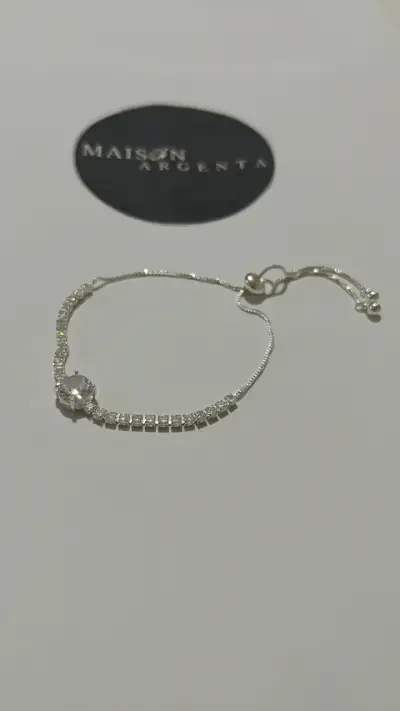 Pulsera de plata con cristales - miniatura 1