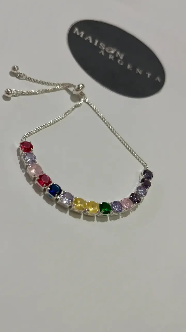 Pulsera de plata con cristales - 2