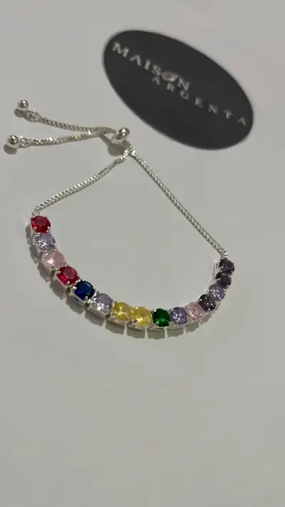 Pulsera de plata con cristales - miniatura 2