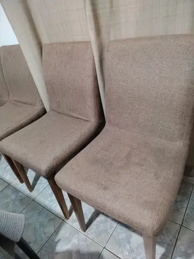 Juego de sillas tapizadas beige - miniatura 2