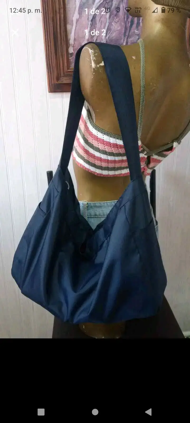 Bolso de hombro azul oscuro - 1