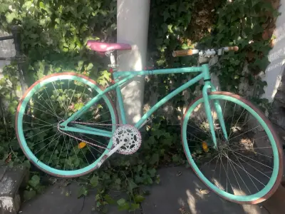 Bicicleta pistera single speed turquesa - miniatura 1