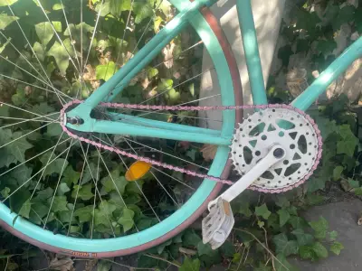Bicicleta pistera single speed turquesa - miniatura 2
