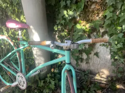 Bicicleta pistera single speed turquesa - miniatura 3