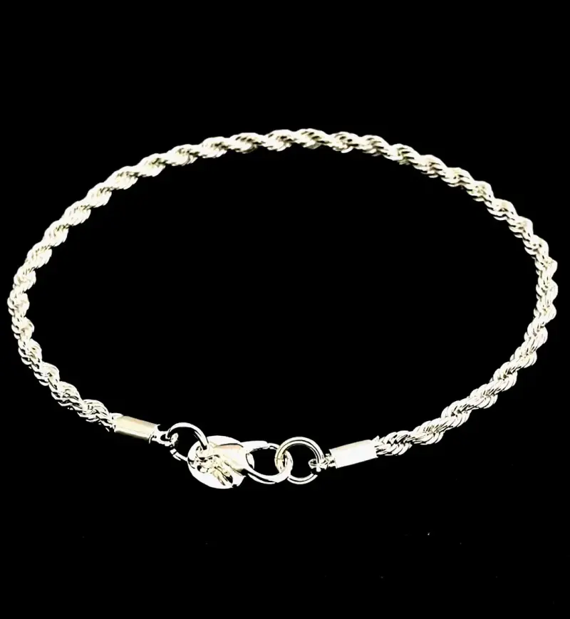 Pulsera de plata ley 925 trenzada - 1
