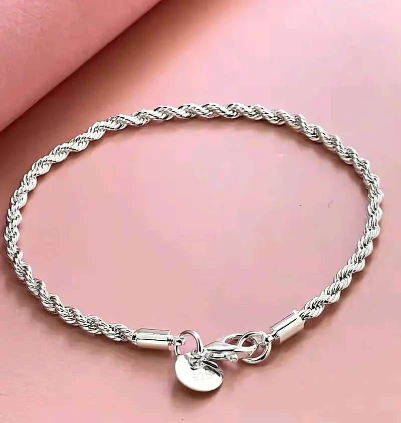 Pulsera de plata ley 925 trenzada - 2