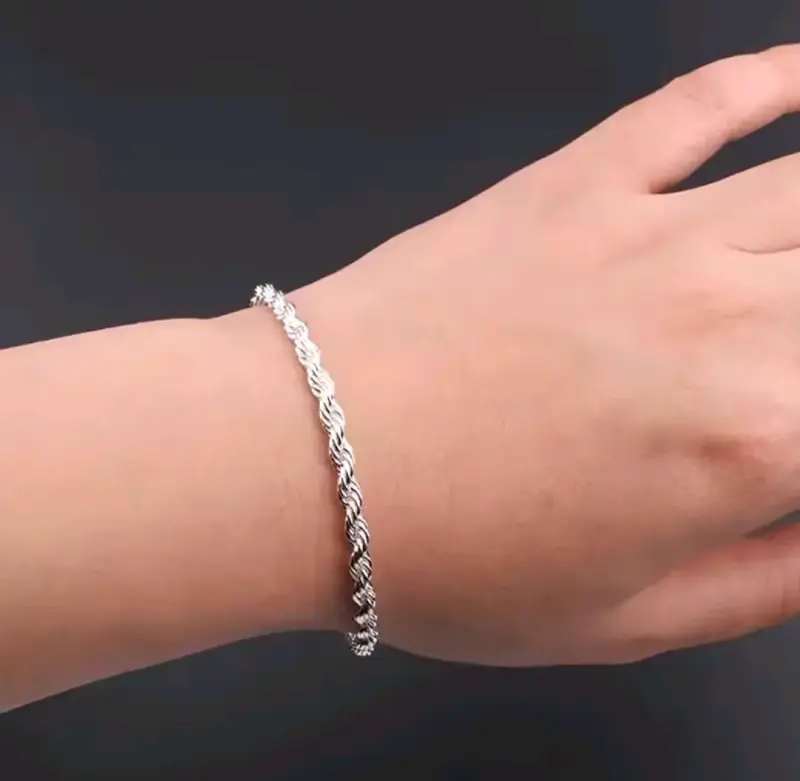 Pulsera de plata ley 925 trenzada - 3
