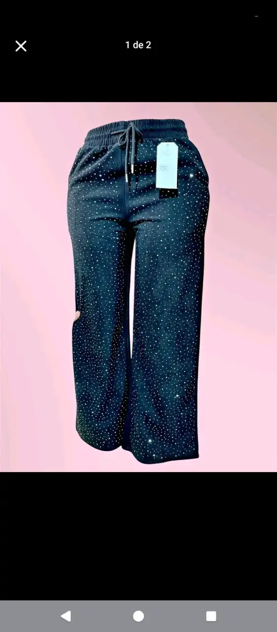 Pantalón negro con brillos