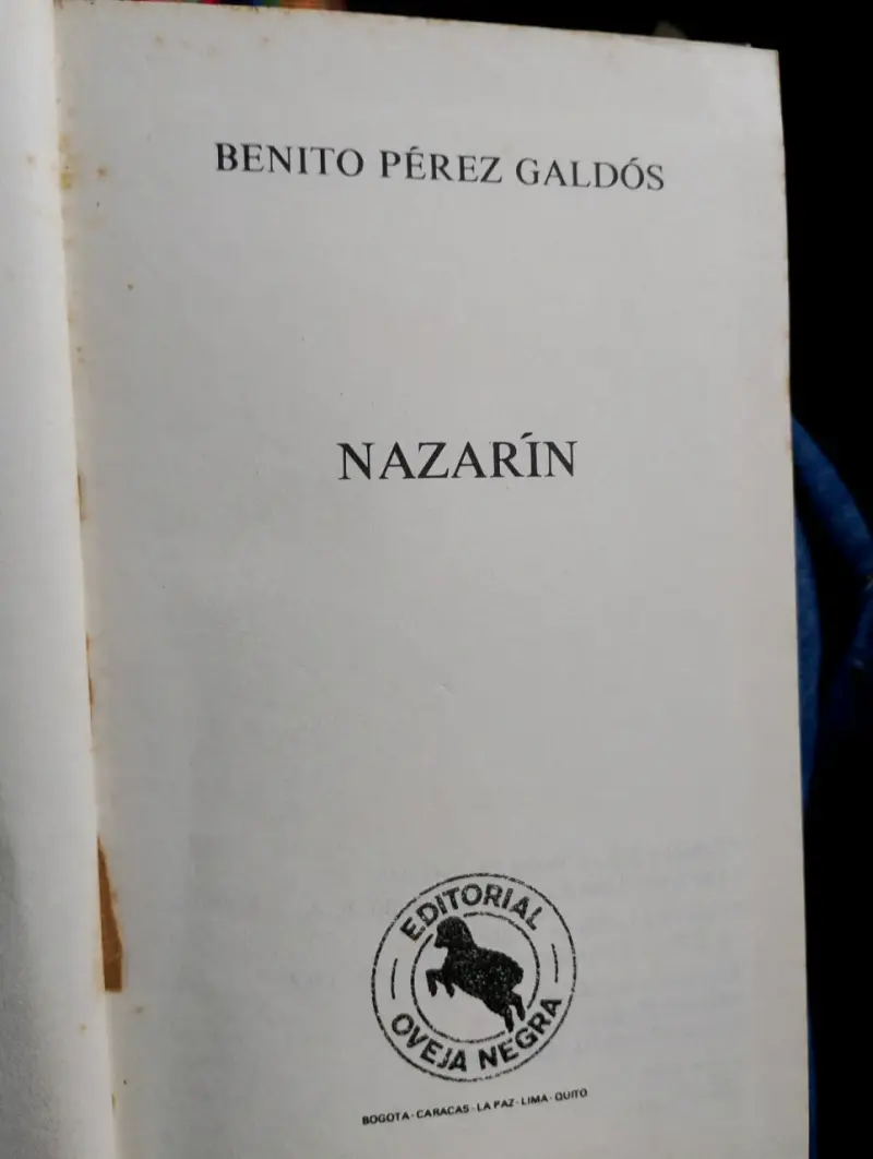Libro Nazarín de Pérez Galdós - 2