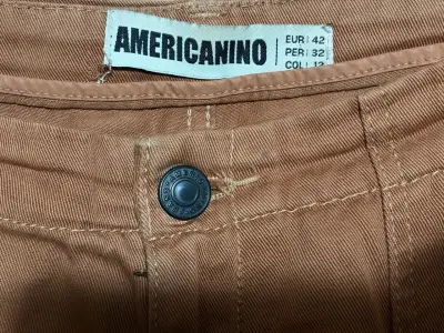 Pantalón americanino cargo marrón para mujer - miniatura 4