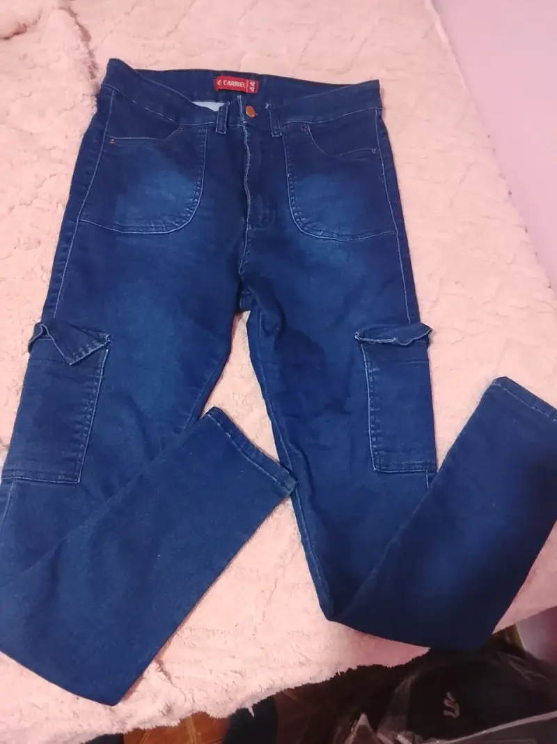Jeans cargo azul oscuro talla 44 - 1
