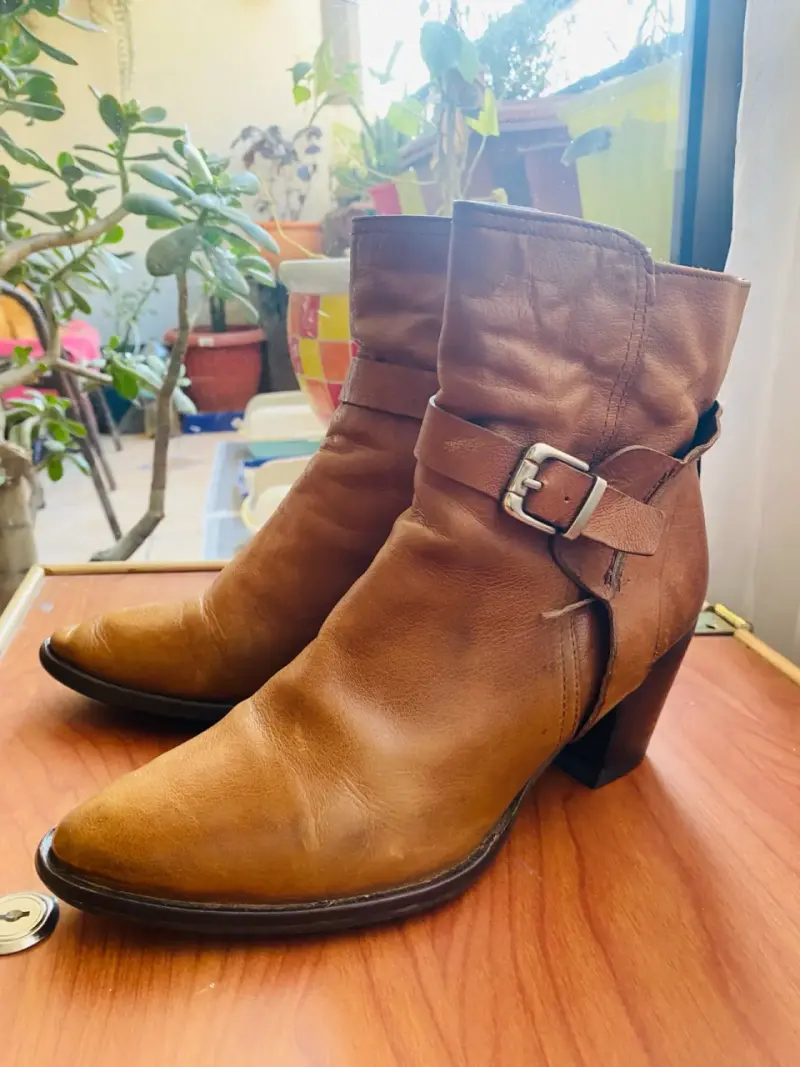 Botines de cuero marrón - 1