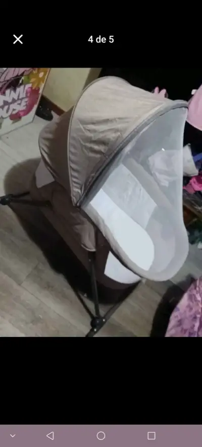 Cuna para bebé portátil beige - miniatura 1