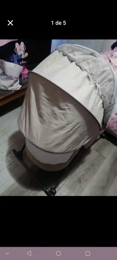 Cuna para bebé portátil beige - miniatura 4