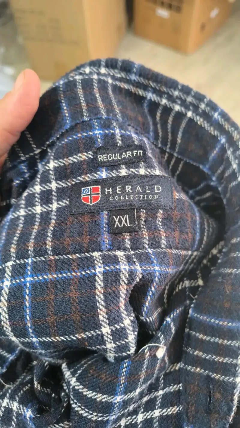 Camisa de cuadros azul hombre - 3