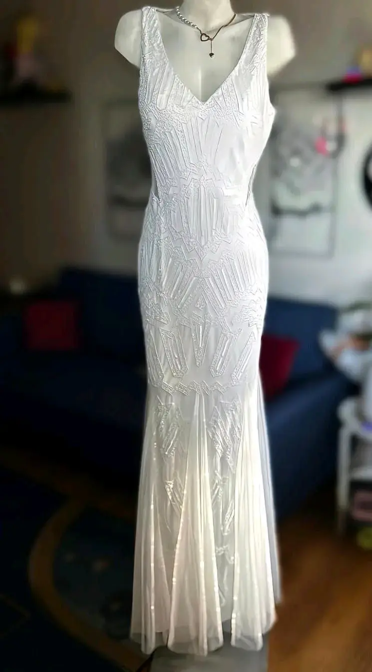 Vestido blanco largo elegante