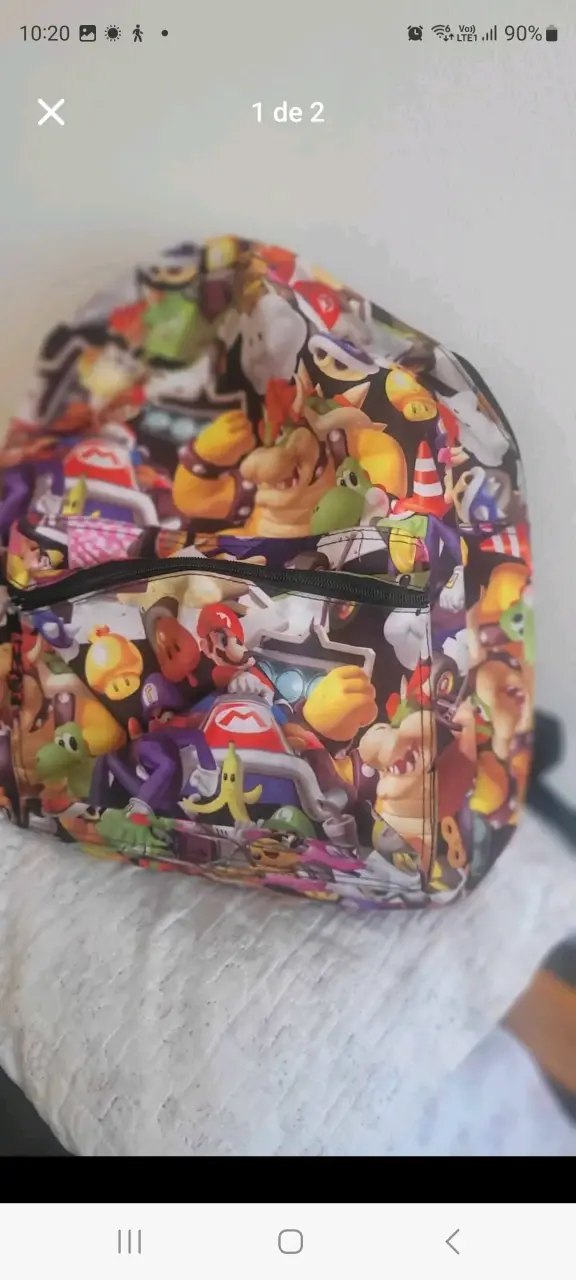 Mochila estampada de personajes Mario Bross