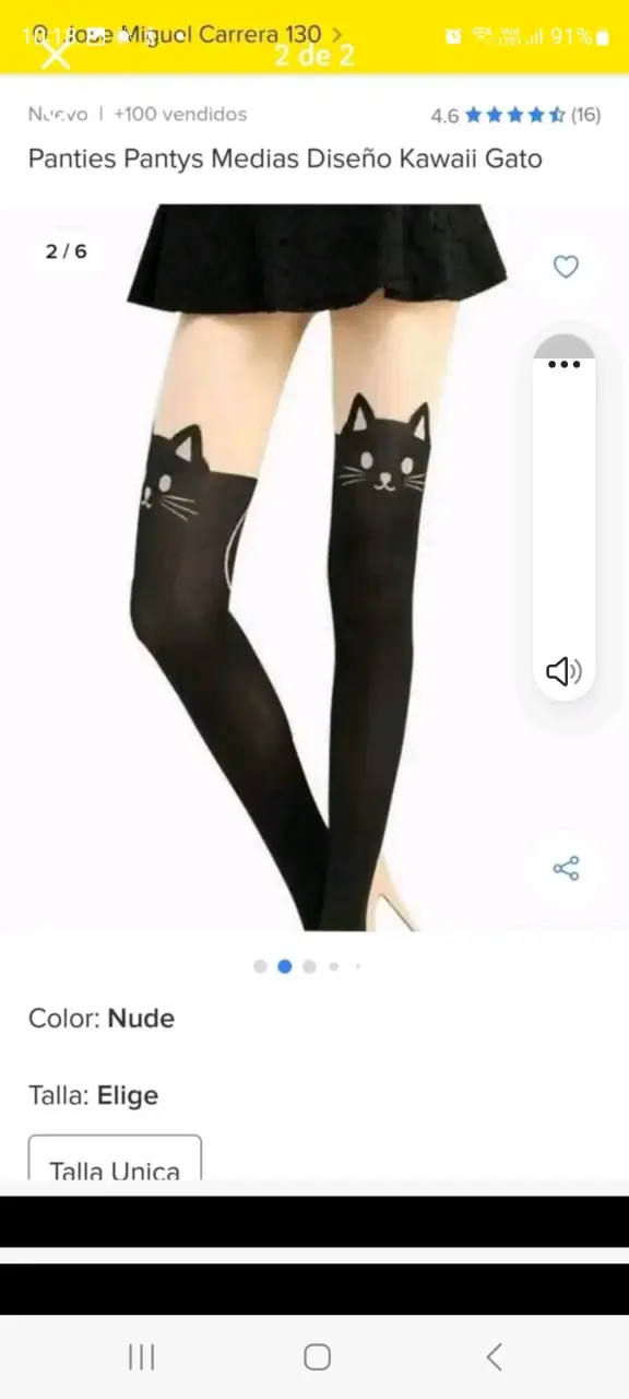Pantys negras diseño de gato+ falda H&M talla S - 1
