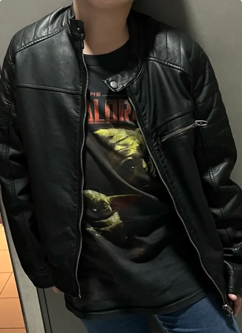 Chaqueta de cuero negra para niño - 1
