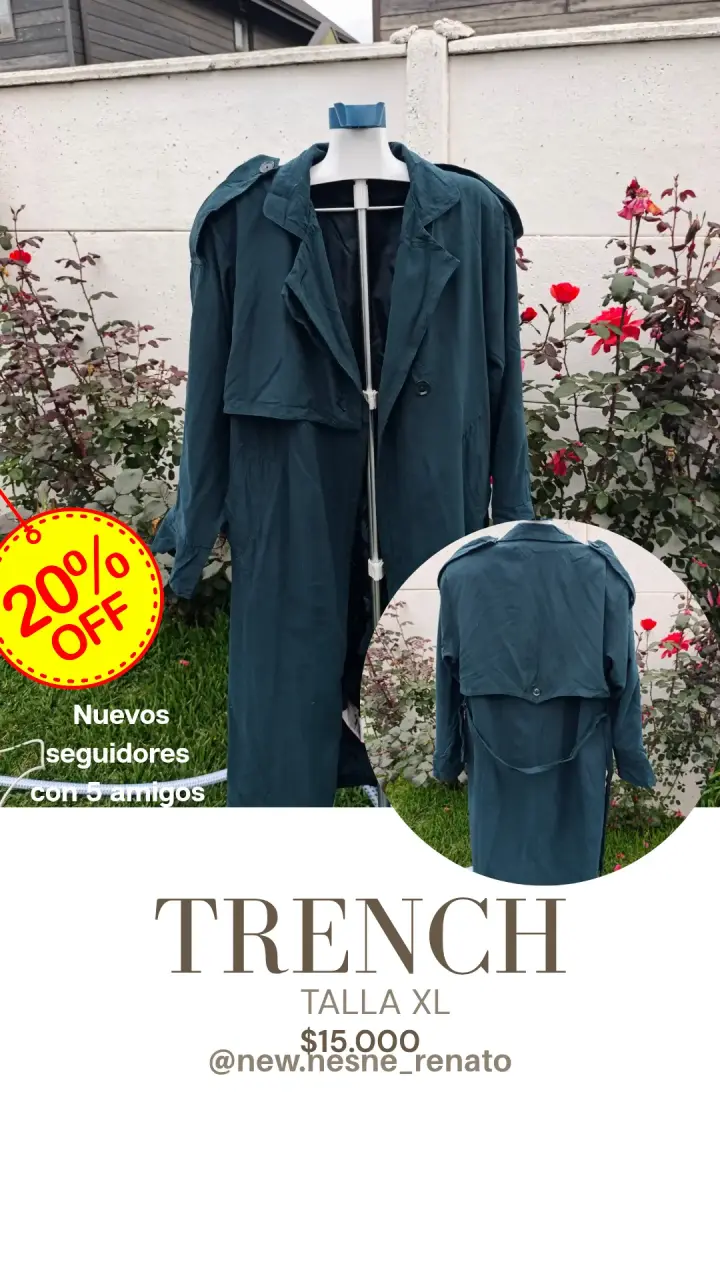 Trench azul talla XL