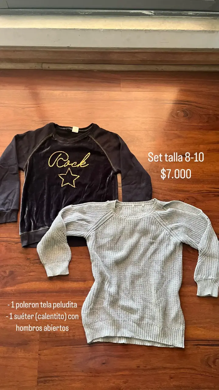 Set polerón y suéter talla 8-10