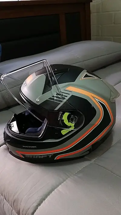 Casco motocicleta SHARP gris - miniatura 2