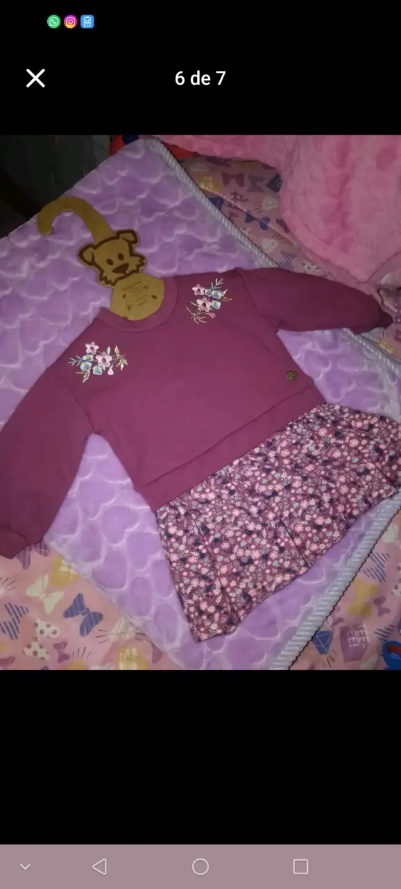 Vestido burdeo bordado bebé - 2