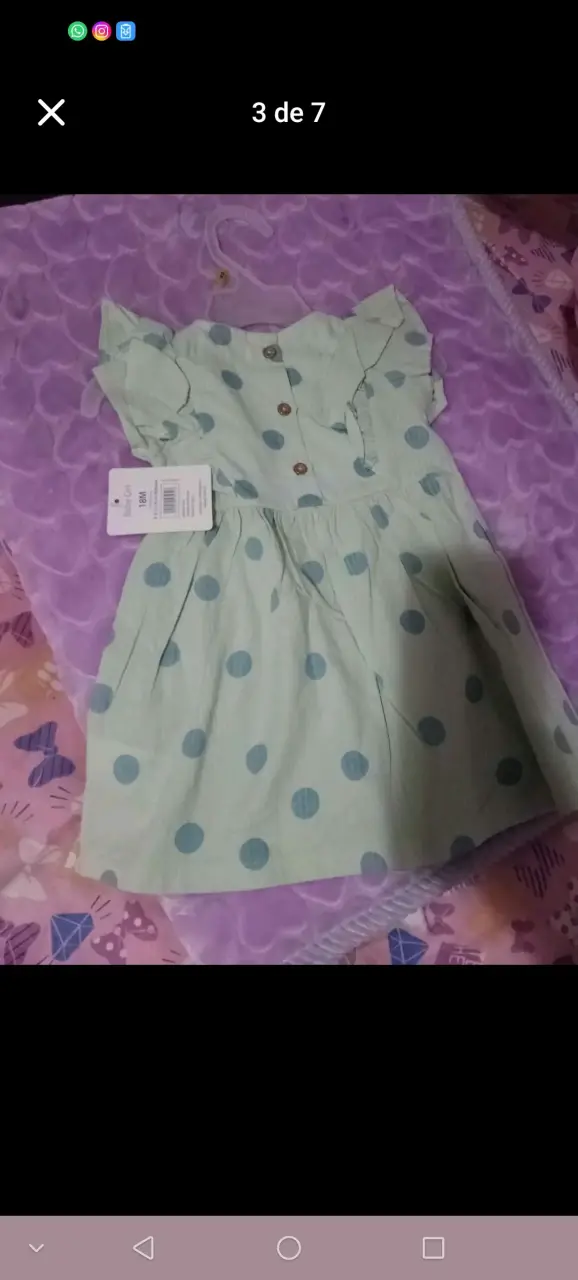 Vestido verde lunares niña 18 meses