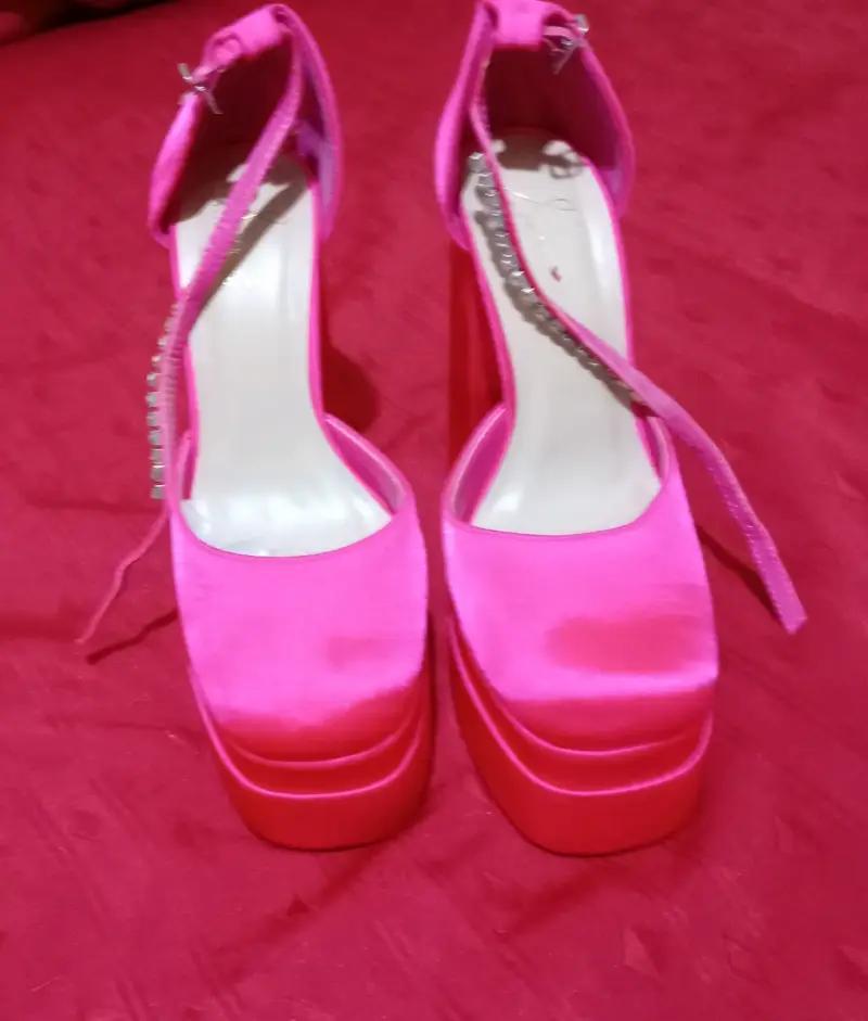 Zapatos de tacón alto rosa - 5