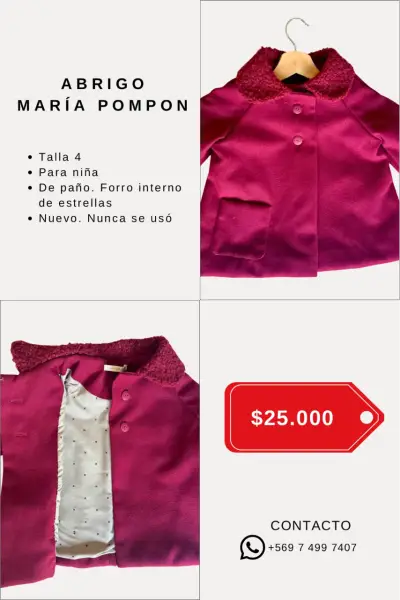 Abrigo niña María Pompon - miniatura 1