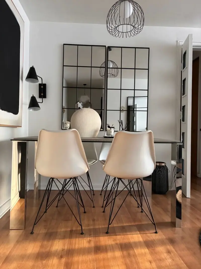 Mesa comedor moderna de cristal + sillas - 3