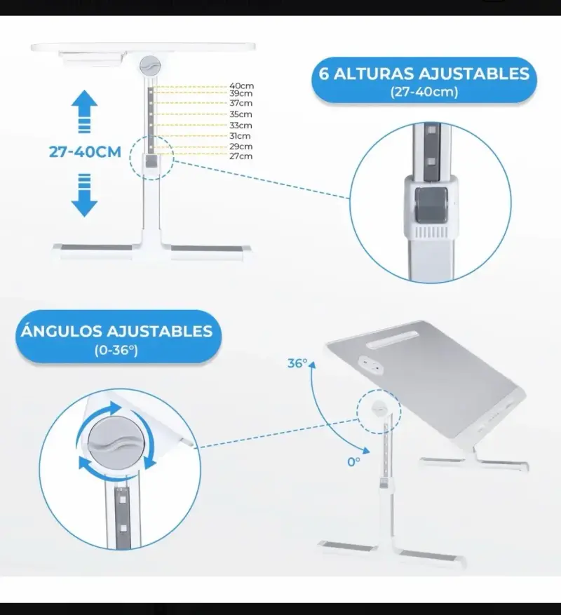 Mesa portátil para cama blanca - 4