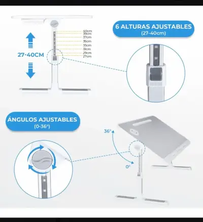 Mesa portátil para cama blanca - miniatura 4