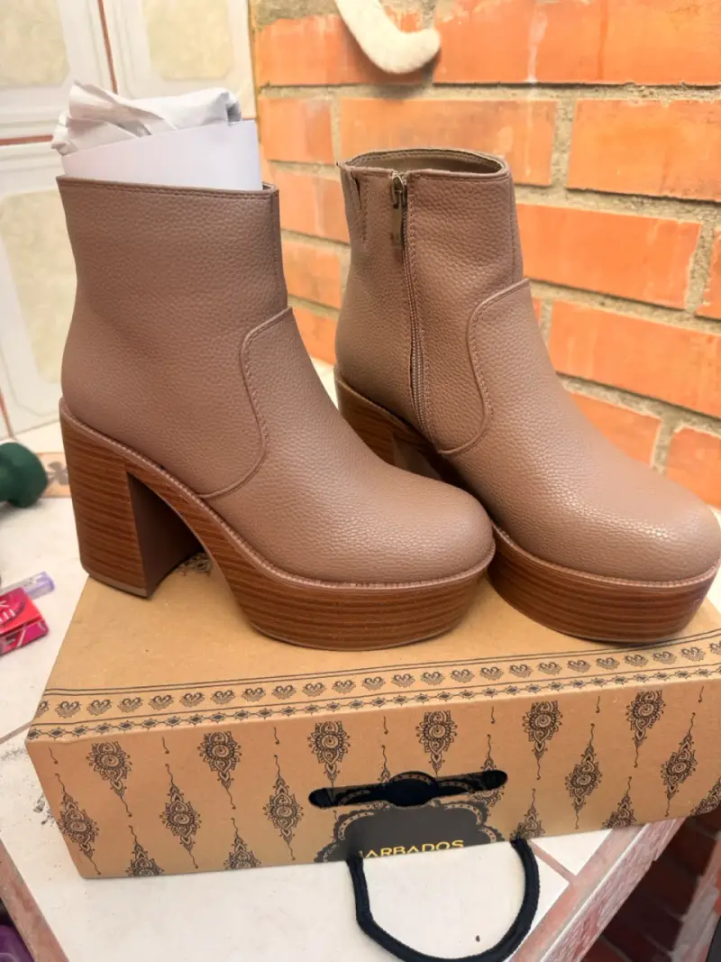 Botines de cuero marrón - 1