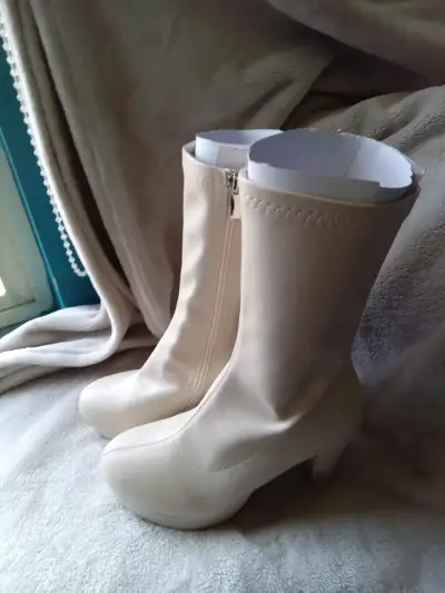 Botines beige de tacón alto - miniatura 4