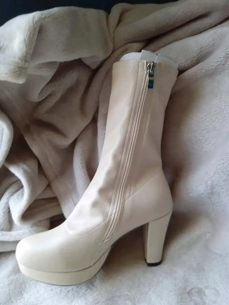 Botines beige de tacón alto - 5