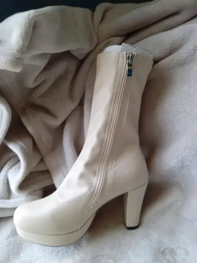 Botines beige de tacón alto - miniatura 5