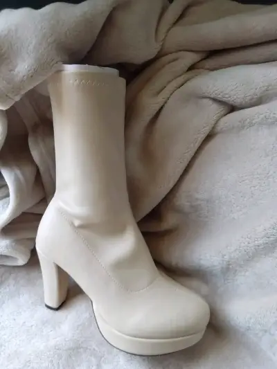 Botines beige de tacón alto - miniatura 6
