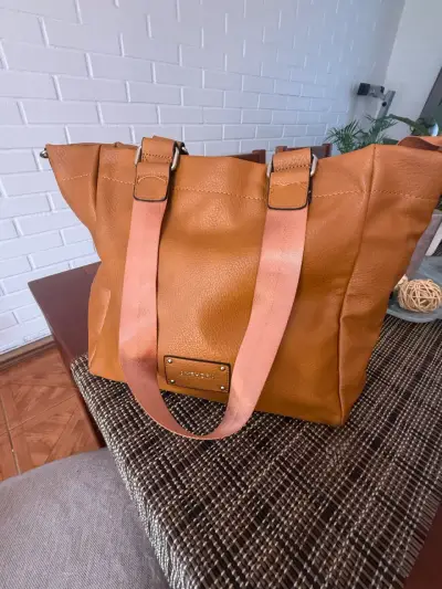 Bolso tote color café - miniatura 1