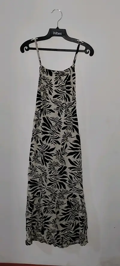 Vestido largo estampado hojas - miniatura 1