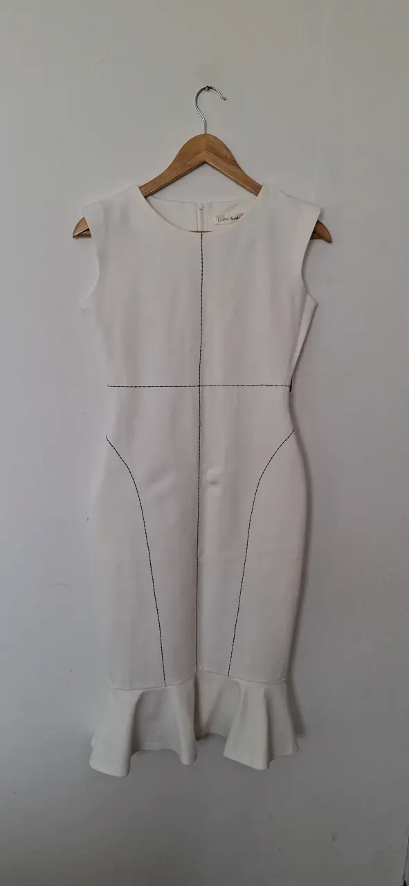 Vestido blanco elegante tipo jumper talla S