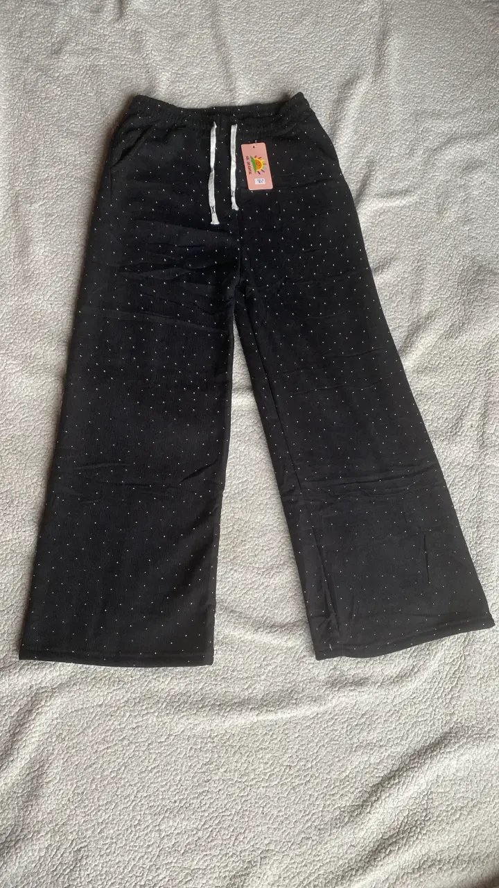 Pantalones con brillos forrados - 1
