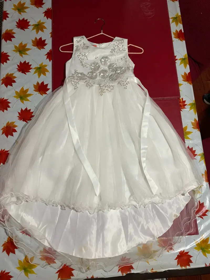 Vestido blanco de fiesta para niña - 3