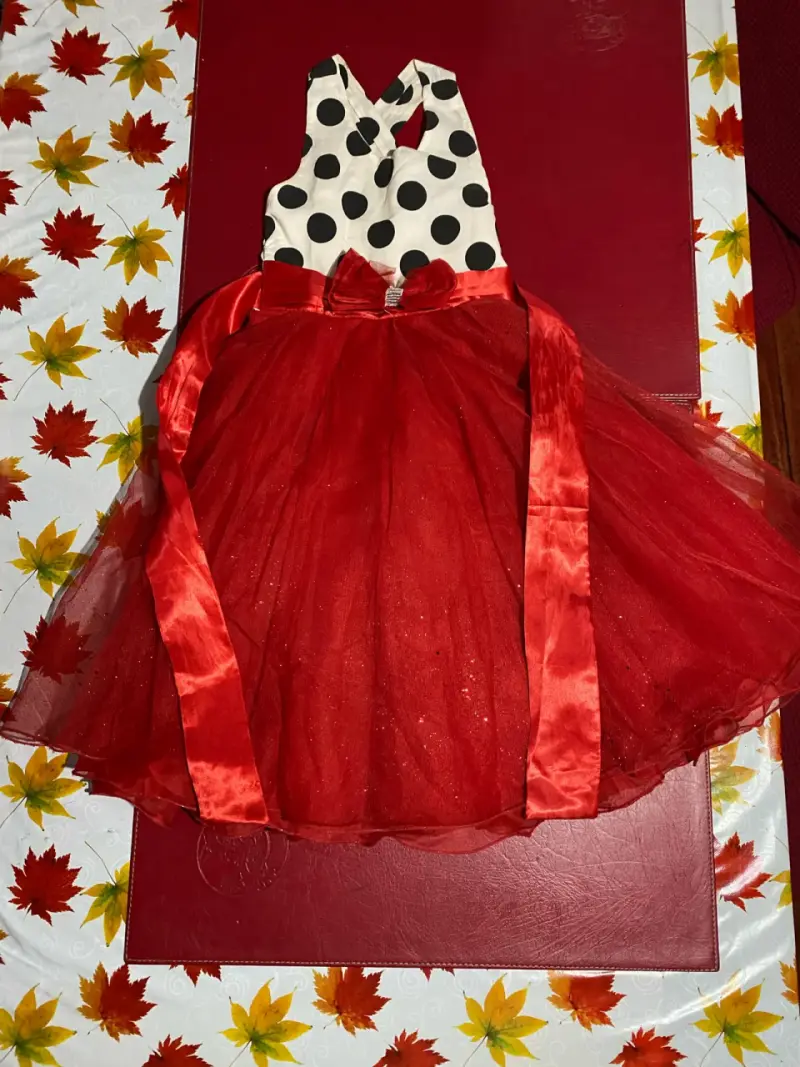 Vestido de niña rojo con lunares - 2