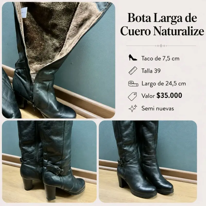 Botas largas de cuero negro