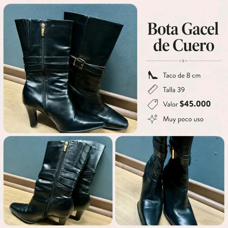 Botas de cuero negras